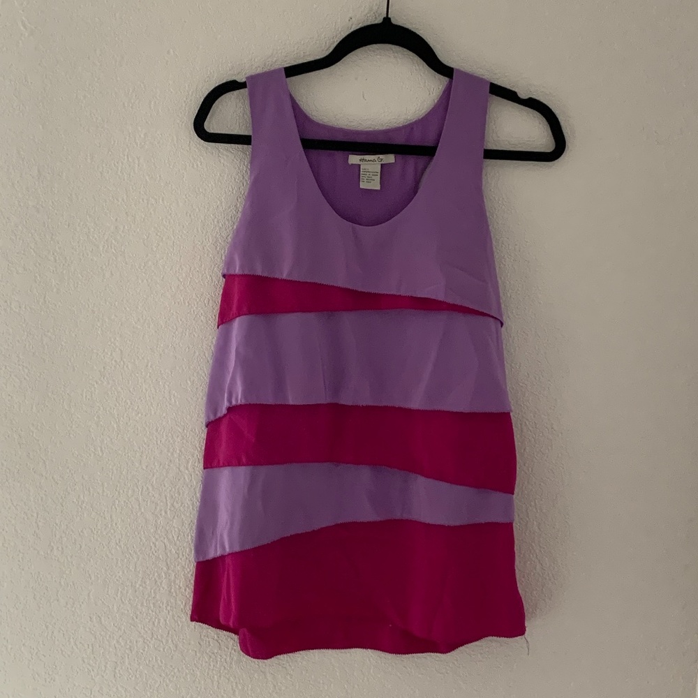 Hanna G Pink & Purple Tank Top Blouse